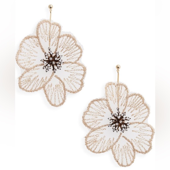 EUC Serefina Flower Statement Drop Earrings from Nordstrom. GORGEOUS!! - Picture 2 of 5